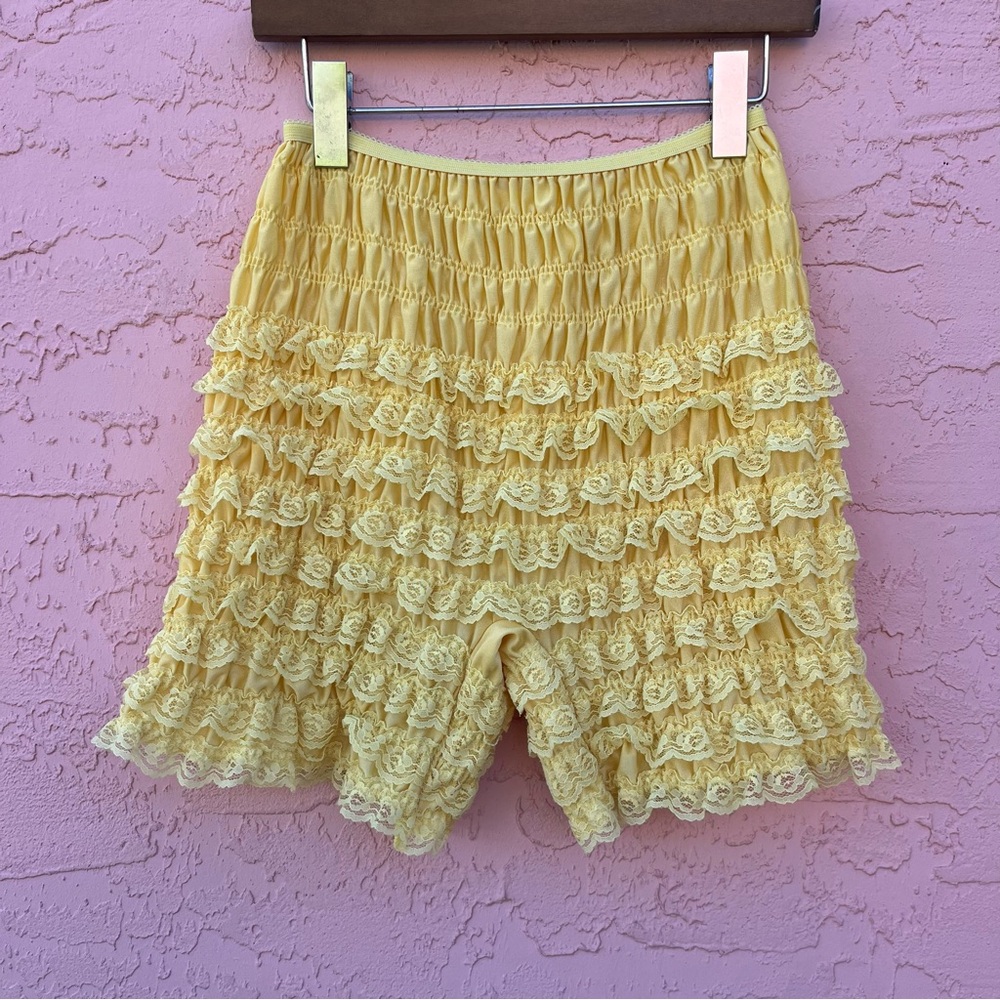 Yellow Ruffle Lace Bloomers - Women Intimates & Sleepwear